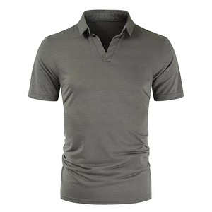 Chemise polo OEM & ODM à manches courtes, en coton coloré uni, chemises polo personnalisées avec logo - Product Image 3