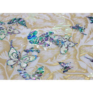Traditional Korean Silk Najeon Flower Butterfly <b>Tray</b> Mother of Pearl <b>Decorative</b> <b>Tray</b> - Product Image 5