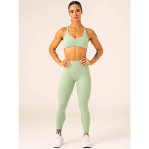 Conjunto Deportivo de Dos Piezas para Mujer, Leggings de Cintura Alta y Bra, Diseño Premium Personalizado con Estampado de Pistachos, Nuevo Conjunto Transpirable para Yoga y Ejercicio - Product Image 1