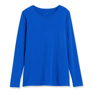 T-shirt en tricot à col rond et manches courtes pour femme, couleur unie, 100% coton, coupe classique, sportif, écologique, printemps/été, rose - Product Image 6