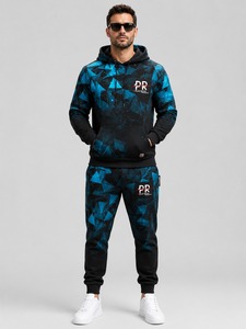 Oferta Caliente al por Mayor: Chándal de Hombre con Capucha, Estampado Personalizado, 100% Algodón, Bicolor, Cómodo, Estilo Urbano, Alta Calidad, 2 Piezas - Product Image 1