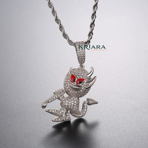 Pendentif singe en argent 925 plaqué or 18 carats avec moissanite, unisexe, style hip-hop, pour usage quotidien, breloque à thème animal, cadeau certifié - Product Image 2