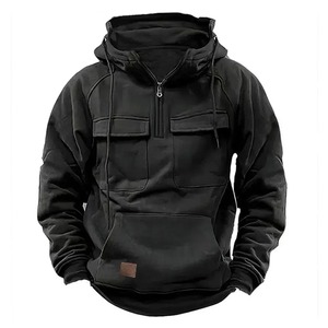Men Half Zip Hoodie Premium Quality Fleece Pullover Long Sleeve Casual Streetwear Fashion Hoodie For Everyday Wear - Product Image 6