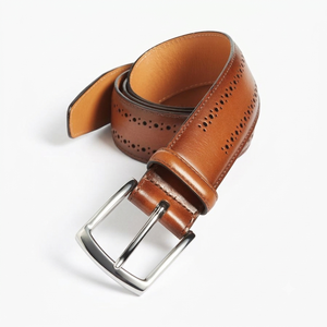 Cinturón Casual de Cuero Genuino Ecológico Vintage para Hombre BS INTERNATIONAL con Hebilla de Calavera de Acero Estampada por Transferencia Térmica y Detección por Aguja - Product Image 6