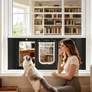 Puerta para Gatos de Longitud Ajustable para Ventanas, Interiores y Otras Puertas - Product Image 1