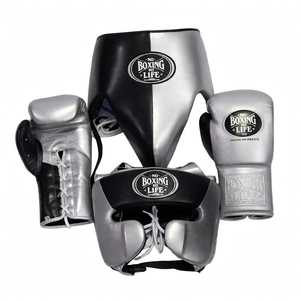 Guantes de Boxeo Profesionales Azul Cielo y Blanco con Cordones, para Kick Boxing, MMA, Entrenamiento, Acolchado Grueso de 4 Capas, Correa de Muñeca Ajustable - Product Image 4