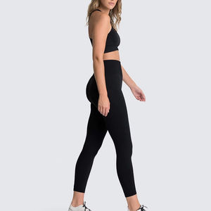 Conjunto de yoga de 2 piezas para mujer 2026 al por mayor, sin costuras, de manga corta, elástico, 100% poliéster, de cintura media, de secado rápido - Product Image 5