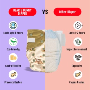 ผ้าอ้อมผ้าฝ้ายลายนกฮูกซักได้ผ้าอ้อมเด็กกันรั่วซึมลายสัตว์ฟรี - Product Image 6