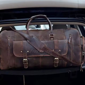 Storage Capacity Leather Duffle Bag Handmade Travel <b>Holdall</b> Durable Leather Construction For Daily And Travel Use - Product Image 6