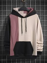 2026 New Design Men's Color Block Fleece Hoodie Heavyweight Three-Tone Pullover Sweatshirt Streetwear Hoodie Manufacturer - Product Image 2