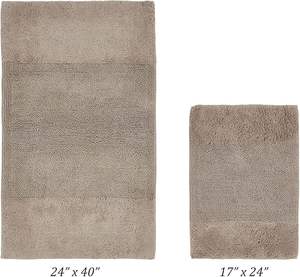 Alfombra de Baño Contemporánea 100% Algodón, Suave, Absorbente y Lavable a Máquina, con Bambú Sólido para Baños y Duchas Modernos - Product Image 6