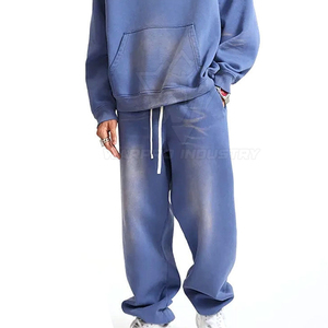 Sun Faded Tracksuit Men Heavyweight Cotton Two Piece Set Custom Logo Premium Streetwear Collection - Product Image 5
