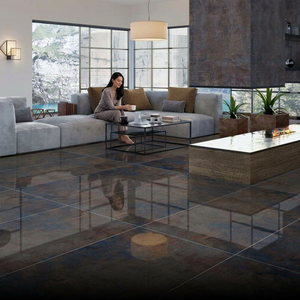 Carreaux de sol et de mur en porcelaine brillante effet marbre moderne Letis Brown Stone 20 mm 600x1200 mm - Product Image 3