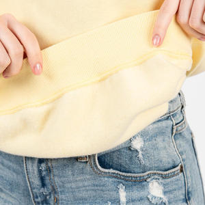 เสื้อสเวตเชิ้ตโอเวอร์ไซส์สีพื้นสำหรับผู้หญิง สไตล์ลำลอง ยูนิเซ็กซ์ ผ้าฝ้าย เกาหลี ฮู้ดดี้ คอกลม  ปักโลโก้ตามสั่งได้ - Product Image 5