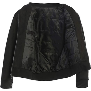 Men's Black <b>Suede</b> Bomber <b>Jacket</b> Stand Collar Full Zip Casual Vintage Motorcycle Fashion <b>Jacket</b> Custom OEM Wholesale Men's <b>Jacket</b> - Product Image 4