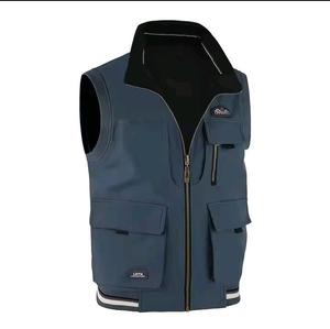 Gilet d'extérieur en toile pour homme, multi-poches, imperméable, fermeture éclair, décontracté, veste d'hiver pour l'extérieur - Product Image 2