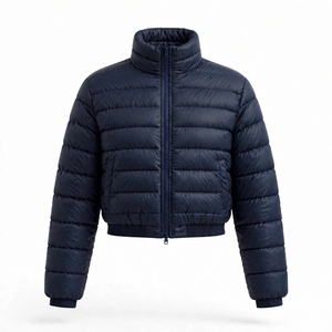 Veste matelassée en nylon respirant et écologique pour femme, col montant, coupe-vent, manteau d'hiver zippé, vêtement d'extérieur décontracté et chaud, export BD - Product Image 1