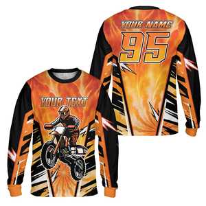 Camiseta Personalizada de Motocross para Jóvenes y Adultos, Manga Larga, Nombre y Número del Piloto Personalizados, Jersey de Carreras 3D para Motocross, MX, ATV, Enduro, OEM - Product Image 4