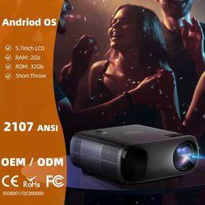 โปรเจคเตอร์ Android AKEY9S แบบพกพาขนาดเล็ก ความละเอียด 1080P 4K เลเซอร์ โฮมเธียเตอร์ ความสว่างสูง สมาร์ททีวี เล่นเกม ฟุตบอล Netflix OEM - Product Image 1