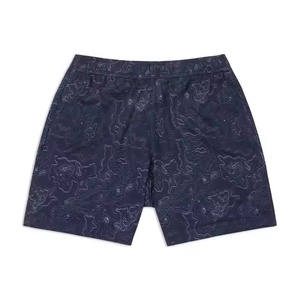 Shorts de sport décontractés en polyester bleu marine personnalisés, imprimés par sublimation, avec poches, séchage rapide, taille élastique - Product Image 2
