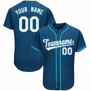 Ensemble d'uniformes de baseball en jersey de polyester à rayures fines, broderie Canada Amérique, personnalisable, maillot vierge - Product Image 1
