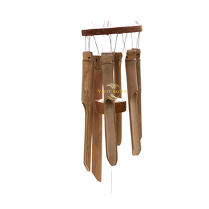 VietChoice <b>Bamboo</b> <b>Wind</b> <b>Chimes</b> Natural Finish Handmade Traditional Style Hanging Outdoor Garden Ornament Irregular Shape - Product Image 2