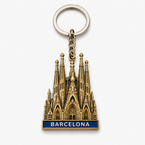 Llavero de Aleación 3D de la Sagrada Familia de <span class=keywords><strong>Barcelona</strong></span>, Metal Esmaltado, Souvenir Turístico de España, Venta al por Mayor - Product Image 1