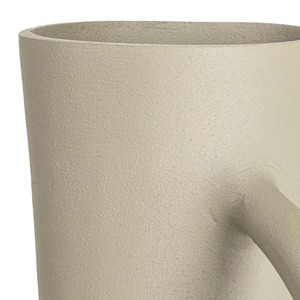 Vase de table en métal rustique « Fresh Bloom » très demandé, avec poignée et finition blanc moucheté - Product Image 4