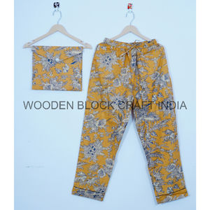 Nuevo Conjunto de pijama de mujer con estampado Floral hecho a mano de estilo bohemio indio, vestido de noche de algodón suave para temporadas nupciales de verano y primavera - Product Image 3