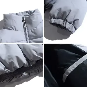 Veste matelassée à col montant pour homme, manteau d'hiver chaud et isolé, fermeture éclair intégrale, légère, décontractée, pour l'extérieur, par temps froid - Product Image 5
