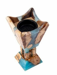 2026 Premium <b>Pine</b> Wood Epoxy Resin Bakhoor Incense Burner Luxury Arabic Oud Madhkan Modern Design High Quality Winter - Product Image 6