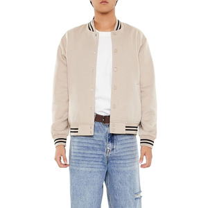 Wholesale Premium Quality Varsity Mens Sports <b>Jacket</b> High Street Style <b>Winter</b> Triple Breasted Reversible <b>Leather</b> Wool <b>Jacket</b> - Product Image 1