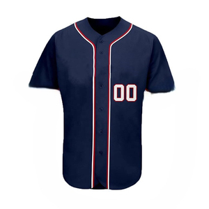 Uniforme de Béisbol Personalizado al por Mayor, Unisex, Azul Marino, Rojo y Blanco, con Botones al Frente, Corte Regular, para Toda Temporada, 100% Poliéster - Product Image 2
