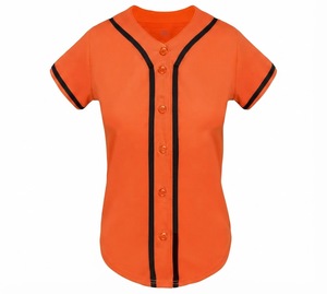 Camiseta de Béisbol Rosa para Mujer, Manga Corta, Cuello en V, Cierre de Botones, Transpirable, Poliéster, Corte Regular, para Todas las Temporadas - Product Image 5