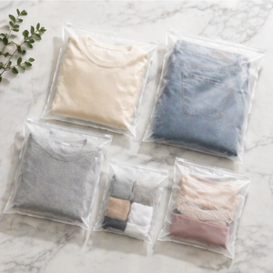 Custom Frosted EVA Zipper <b>Bags</b> Reusable <b>Zip</b> <b>Lock</b> Clothing Packaging Pouches Waterproof Garment Storage <b>Bags</b> with Slider Zipper - Product Image 2