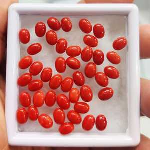 Lote de Piedras Preciosas Sueltas de Coral Rojo Natural, Cabujón Ovalado, Calibradas, Sin Tratar, Certificadas, para Joyería - Product Image 4