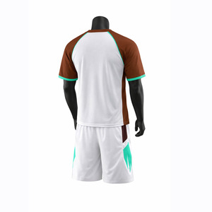 Ensemble de maillots de lacrosse blanc, marron, vert, imprimé par sublimation, col en V, manches courtes, anti-humidité, grande taille, uniforme écologique pour - Product Image 4
