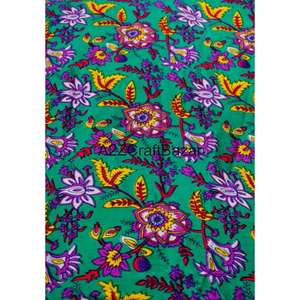 Tissu 100% Coton Indien Fait Main Sanganeri Imprimé au Bloc, Respirant, Écologique, Séchage Rapide, Léger, Brut, pour Filles - Vente en Gros - Product Image 5