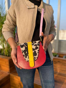 Nouvel arrivage de sacs à main en cuir recyclé de couleur occidentale sac à main multicolore sacs à bandoulière uniques à imprimé animal pour femmes - Product Image 2