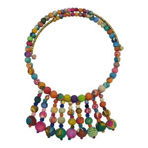 Collar llamativo con cuentas chapadas en oro de colores, unisex, estilo bohemio, con varias capas, forma de bola, joyería para fiestas, regalo - Product Image 1