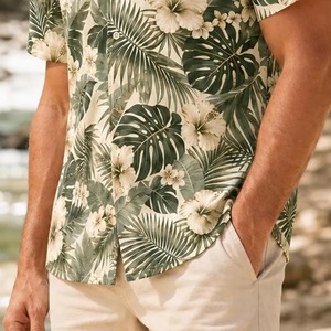 Chemises à manches courtes pour hommes, style décontracté, imprimé hawaïen, pour la plage - Product Image 3
