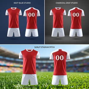 Camiseta de Fútbol Personalizada, Uniforme de Fútbol de Manga Corta, Camiseta de Equipo Estampada, Conjunto Deportivo Blanco para Adultos, Tejidos de Poliéster Lavables - Product Image 4