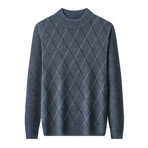 WARPRO INDUSTRY Pull-over pour homme gris foncé en maille unie respirant anti-plis imprimé délavé à manches longues coupe classique - Product Image 1