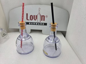 Vaso de Tequila Portátil y Sostenible de 375 ml, de Plástico, con Pajita y Tapa, Vaso Moderno para Beber en Casa, Fiestas y Bares, DUSS E - Product Image 4