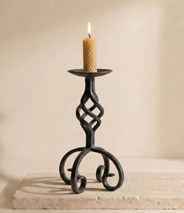 Contemporary metal candle pillar <b>tealight</b> holder made to offer peaceful warm lighting and enrich relaxed moments in any interior - Product Image 1
