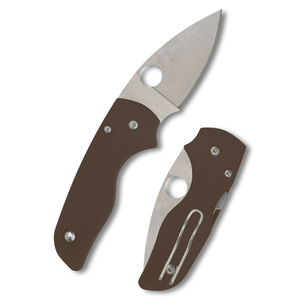 Couteaux de poche pliants à manche marron, lame en acier inoxydable à bord plat avec trou pour le pouce et clip de ceinture en métal pour l'extérieur et le quotidien - Product Image 2