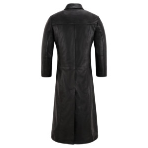Abrigo Largo de Cuero Napa de Oveja Genuino para Hombre, Gabardina Clásica Negra de Invierno, Fabricante Mayorista ODM - Product Image 2