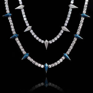 Collar Estilo Pantera Negra con Incrustaciones de Diamantes de Imitación VVS, Joyería Hip Hop Plateada para Fiestas, Collar Personalizado para Hombre - Product Image 1