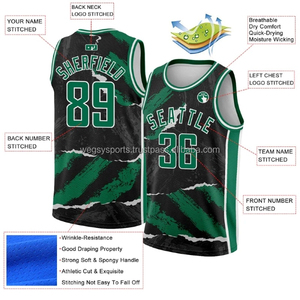 Camisetas de Baloncesto Personalizadas 2024, Transpirables, Antibacterianas, de Secado Rápido, Tallas Grandes, con Impresión por Transferencia de Calor y Bordado - Product Image 1