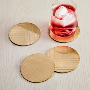 Imperial Hammered Brass <b>Coaster</b> Set Handcrafted Round <b>Drink</b> <b>Coasters</b> Heat Resistant Table Guard Luxury Barware Gift - Product Image 6